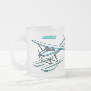 Tasse Givré Illustration d'hydravion bleu blanc