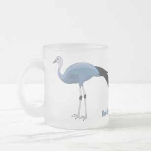 Tasse Givré Illustration d'oiseau de grue bleue