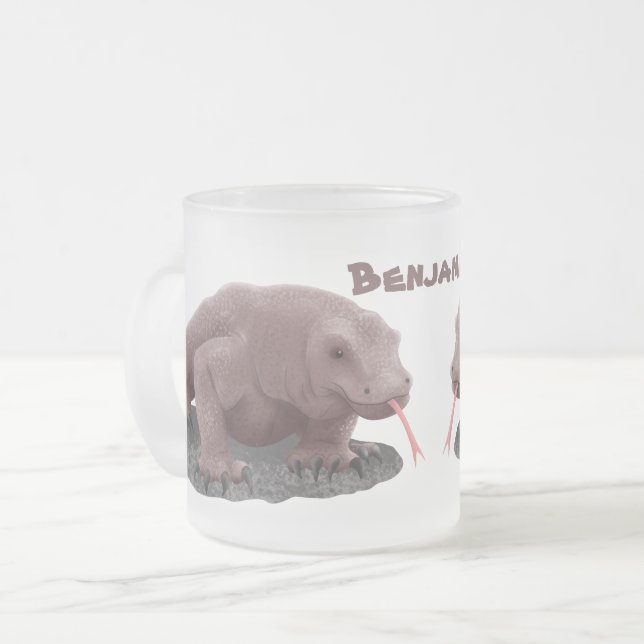 Tasse Givré Illustration du dragon de Komodo (Devant gauche)