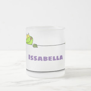 Tasse Givré Illustration du panneau de grenouille verte mignon