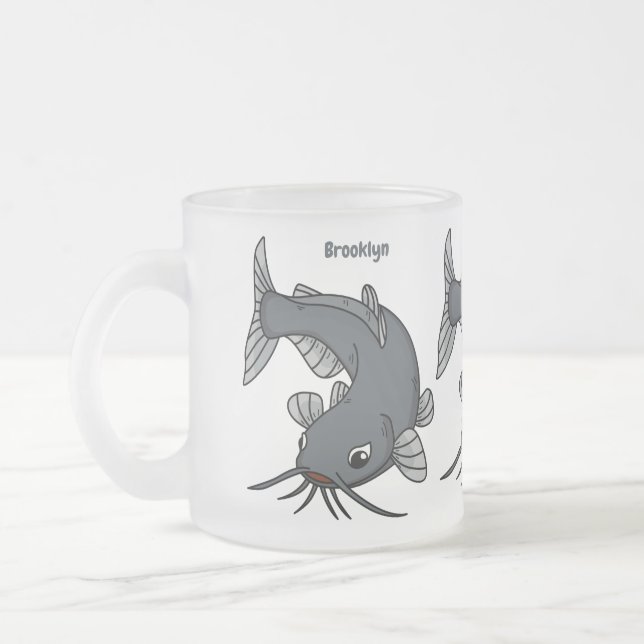 Tasse Givré Illustration du poisson-chat mignon (Gauche)