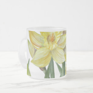 Tasse Givré Illustration du portrait des jonquilles d'aquarell