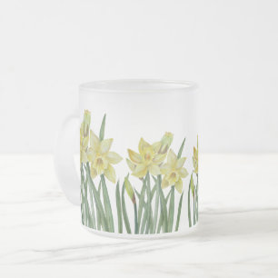 Tasse Givré Illustration du portrait des jonquilles d'aquarell