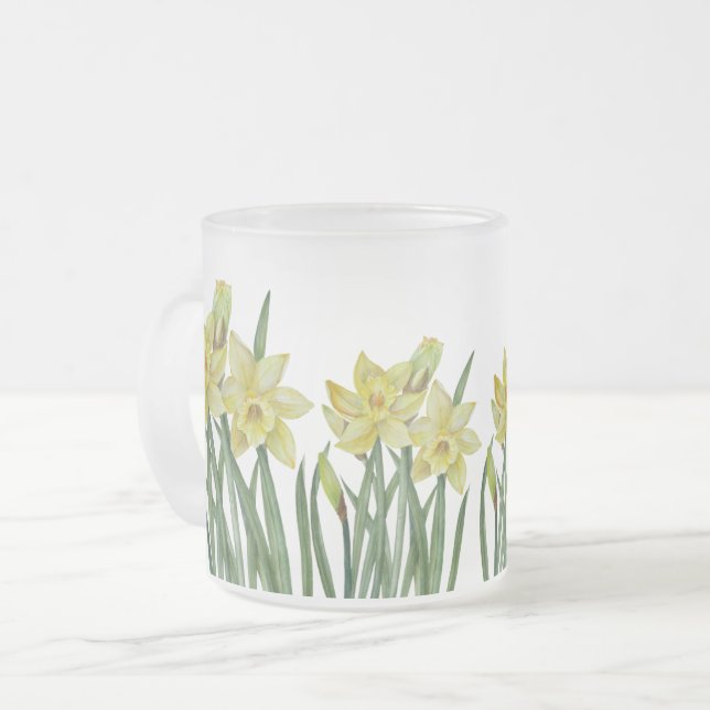 Tasse Givré Illustration du portrait des jonquilles d'aquarell (Devant gauche)