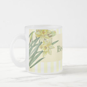 Tasse Givré Illustration du portrait des jonquilles d'aquarell
