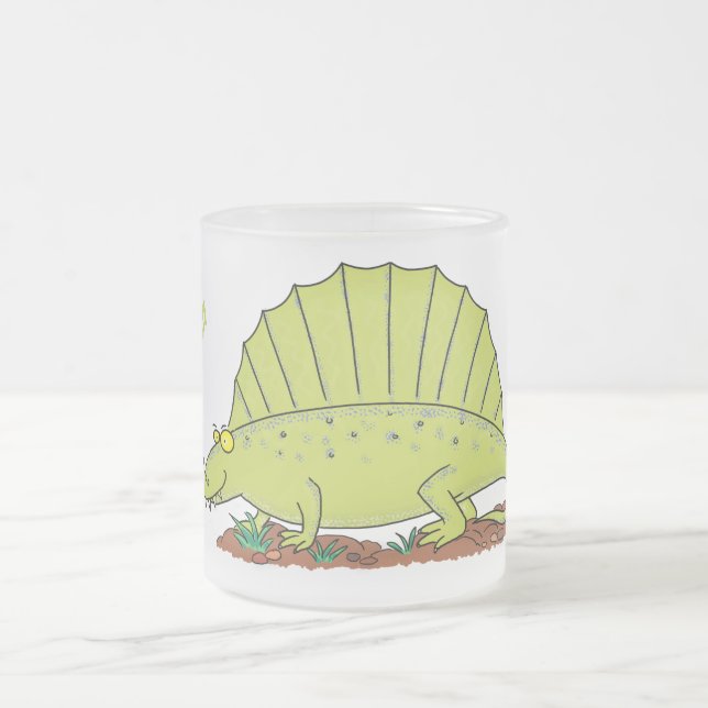Tasse Givré Illustration d'un dimétrodon vert mignon (Centre)
