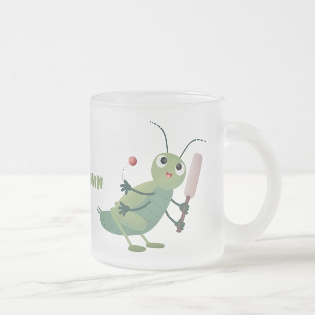 Tasse Givré Illustration d'un insecte du cricket vert mou (Droit)