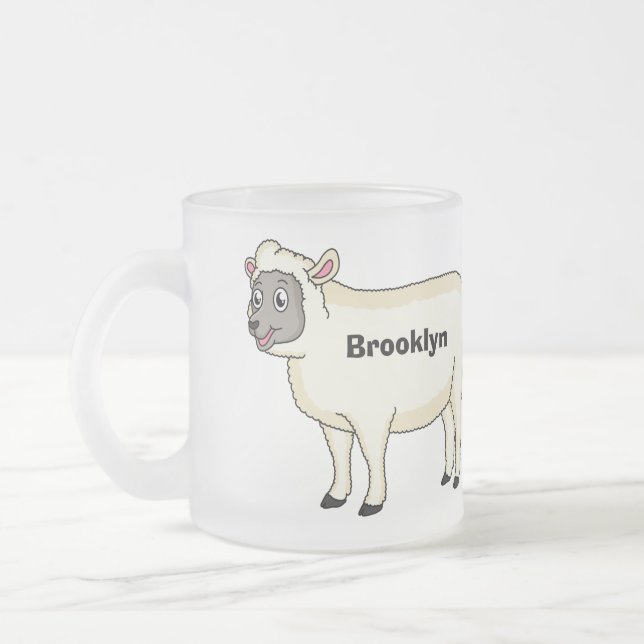Tasse Givré Illustration d'un mouton joyeux (Gauche)