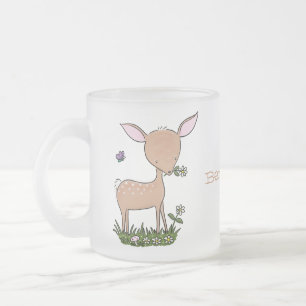 Tasse Givré Illustration d'une jolie dessin de cerf de bébé he