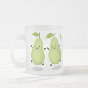Tasse Givré Illustration d'une paire de poires mignonne