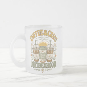 Tasse Givré Illustration florale de maman drôle au café