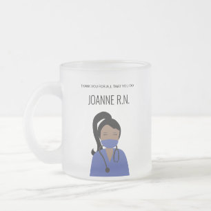Tasse Givré Illustration personnalisée Infirmière Merci