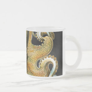 Tasse Givré Illustration vintage de pieuvre dorée