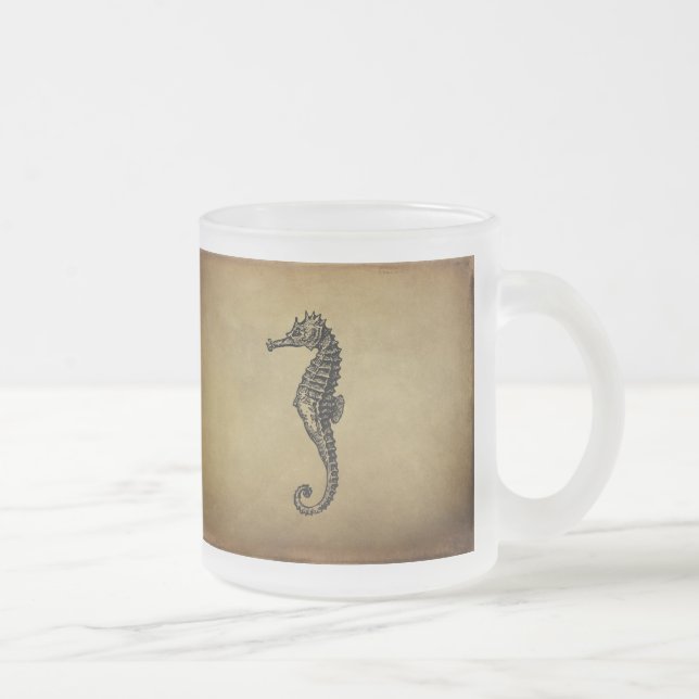 Tasse Givré Illustration vintage d'hippocampe (Droit)