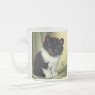 Tasse Givré Illustration vintage Tuxedo Kitten