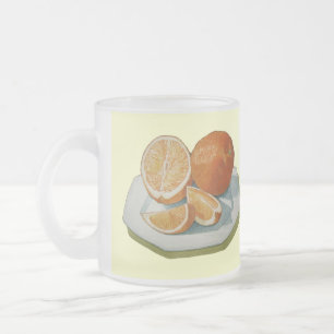 Tasse Givré image de la vie morte des fruits et des oranges ju