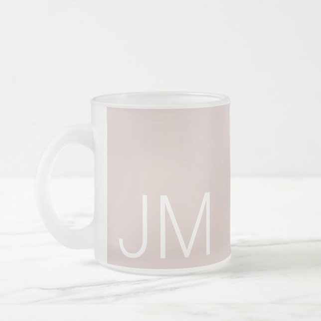Tasse Givré Initiales monogrammes de couleur rose pâle givrés (Gauche)