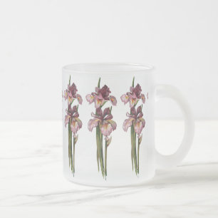 Tasse Givré Irises pourpres en verre glacé