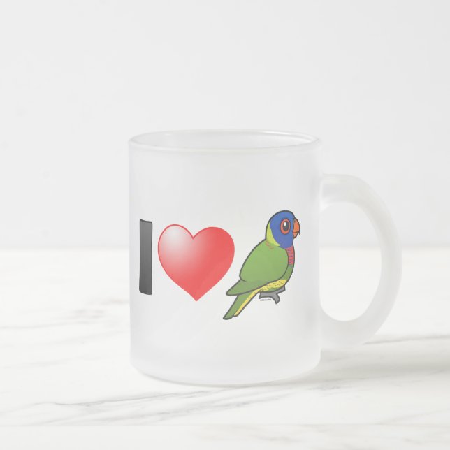 Tasse Givré J'aime l'arc-en-ciel Lorikeets (Droit)