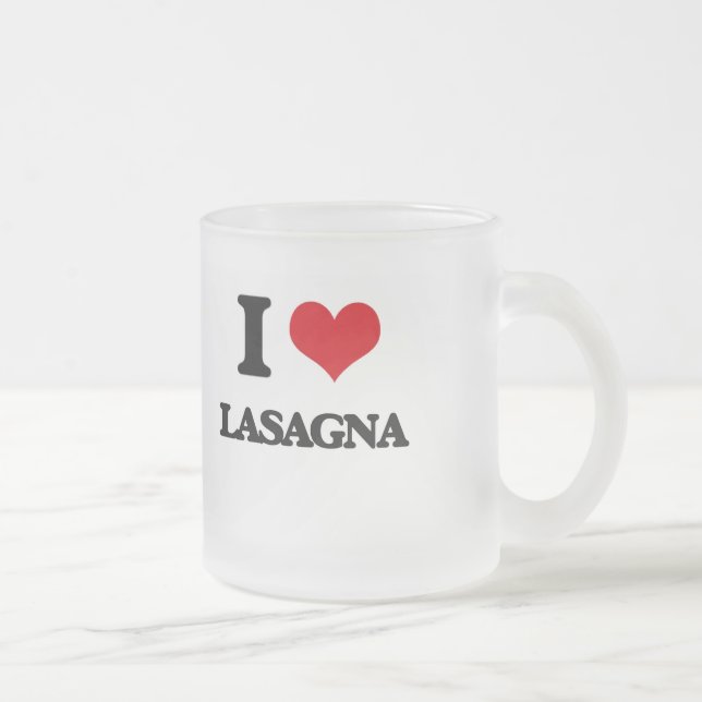 Tasse Givré J'aime le lasagne (Droit)