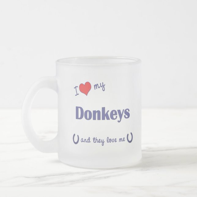 Tasse Givré J'aime mes ânes (les ânes multiples) (Gauche)