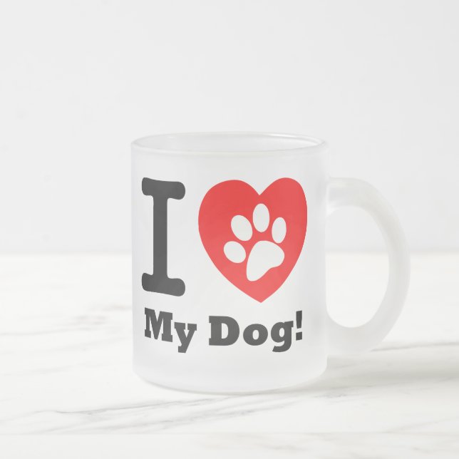 Tasse Givré J'Aime Mon Chien (Droit)