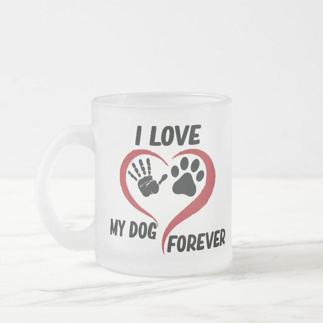 Tasse Givré J'aime mon chien jeter l'oreiller (Gauche)