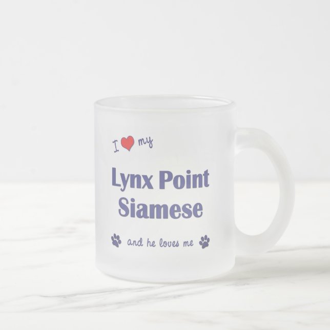 Tasse Givré J'aime mon point de Lynx siamois (le chat (Droit)