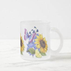Tasse Givré Jardin de tournesol papillon