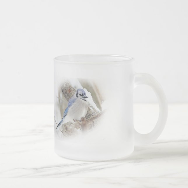 Tasse Givré Jay bleu en hiver (Droit)