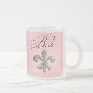 Tasse Givré Jeune mariée Bling de Fleur de lis NOLA