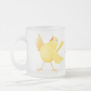 Tasse Givré Joli canari jaune chantant oiseau de dessin animé 