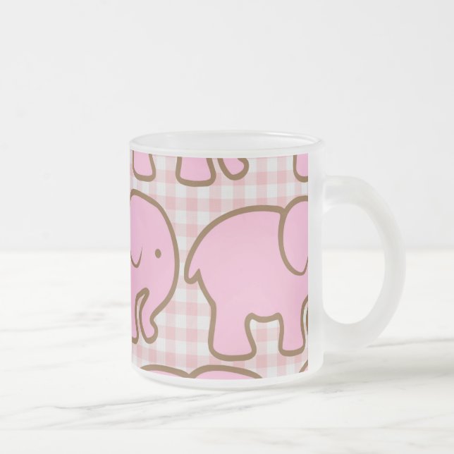 Tasse Givré Joli éléphants roses sur Motif rose (Droit)