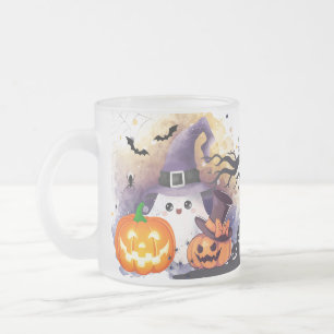 Tasse Givré Joli fantôme d'Halloween avec chapeau de sorcière