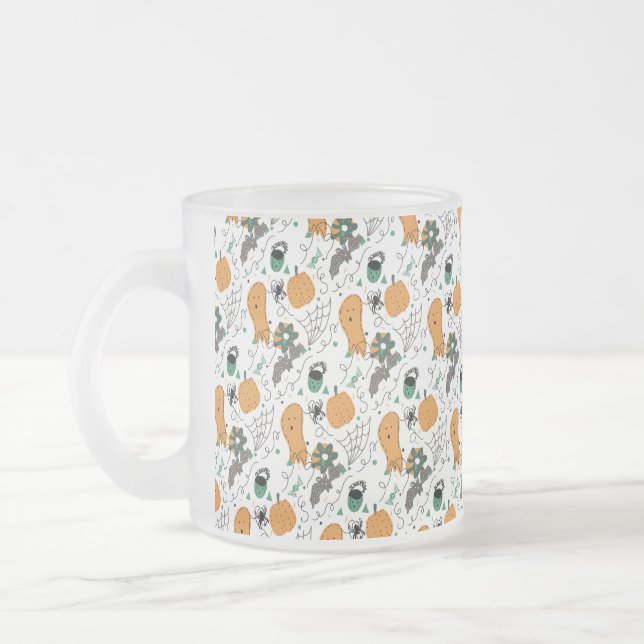Tasse Givré Joli Halloween Doodles Citrouille Fantôme Motif de (Gauche)