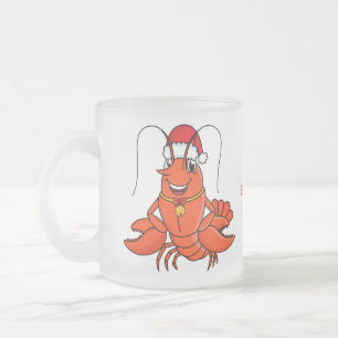 Tasse Givré Joli homard heureux portant un chapeau de Noël des