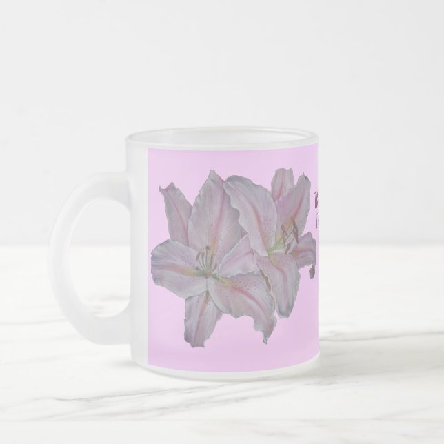 Tasse Givré joli laine rose fleurs design floral pour maman (Gauche)