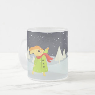 Tasse Givré Joli lapin de Noël et cerf mignonne