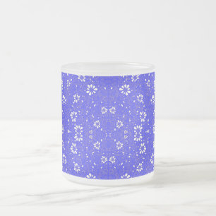 Tasse Givré Joli motif de fleurs classiques bleu blanc