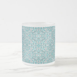 Tasse Givré Joli motif floral gris aqua sans couture