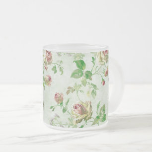 Tasse Givré Joli motif floral vintage roses roses