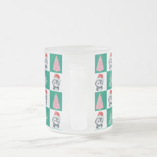 Tasse Givré Joli pingouin père Noël joyeux Noël arbre fête