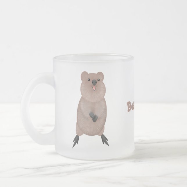 Tasse Givré Joli sourire mignon dessin animé quokka (Gauche)
