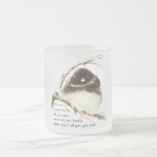 Tasse Givré Jote Junco Bird, Écriture, Matt 11:28, Repos