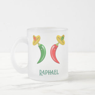 Tasse Givré Jour des Morts Mexicains Chilis Nom personnalisé