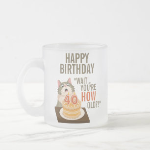 Tasse Givré Joyeux 40e anniversaire Funny Chat Humour Retro Pl