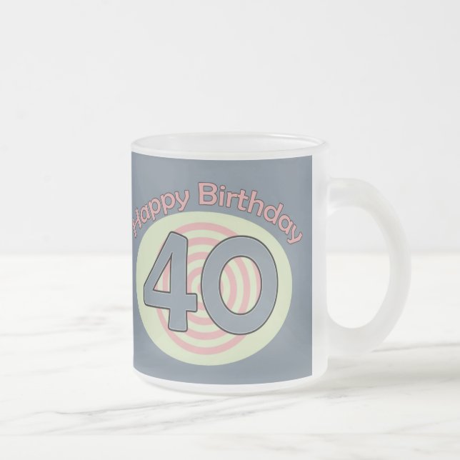 Tasse Givré Joyeux anniversaire 40 (Droit)