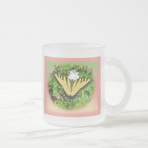 Tasse Givré Joyeux anniversaire Salutation Tiger Swallowtail B