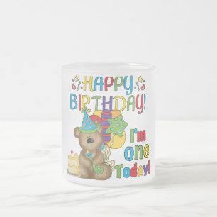 Tasse Givré Joyeux anniversaire Teddy Bear 1er T-shirts et cad