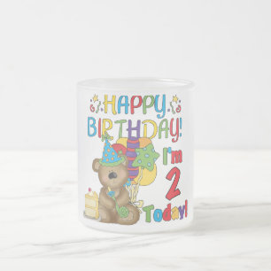 Tasse Givré Joyeux anniversaire Teddy Bear 2e anniversaire